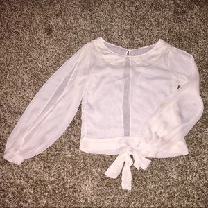 Cream open back blouse